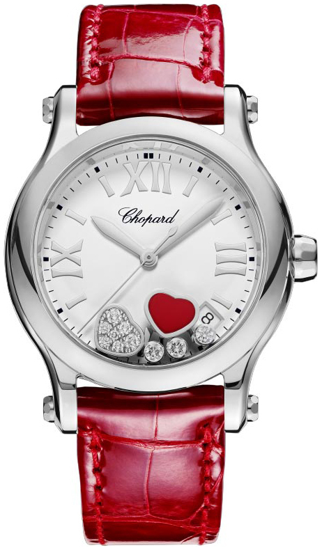 Chopard Naisten kello 278582-3005 Happy Sport Hopea/Nahka Ø36 mm