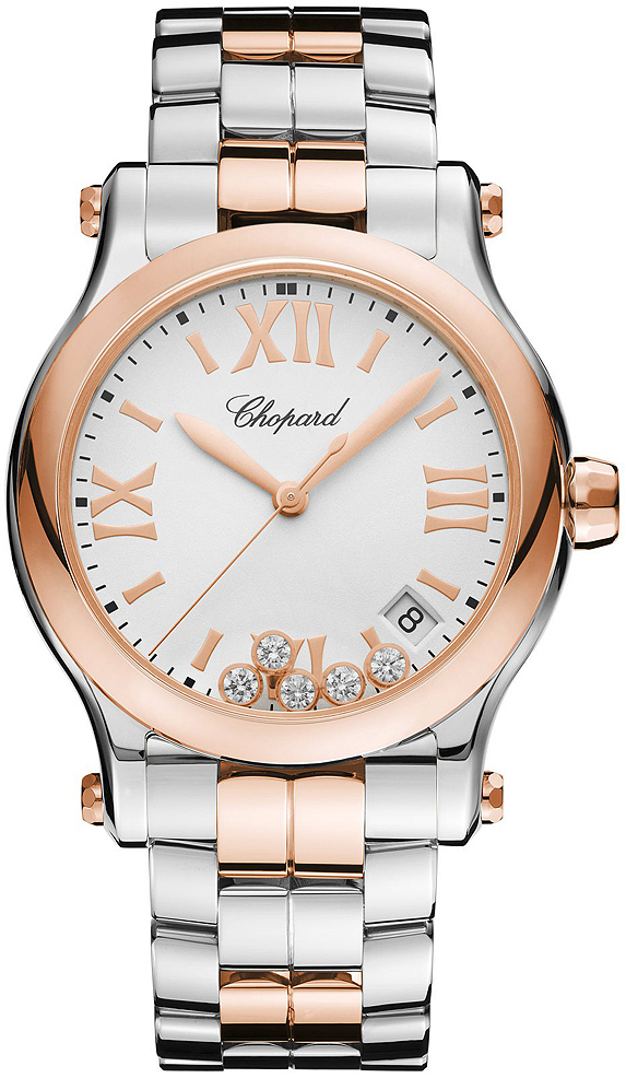 Chopard Naisten kello 278582-6002 Happy Sport Valkoinen/18K