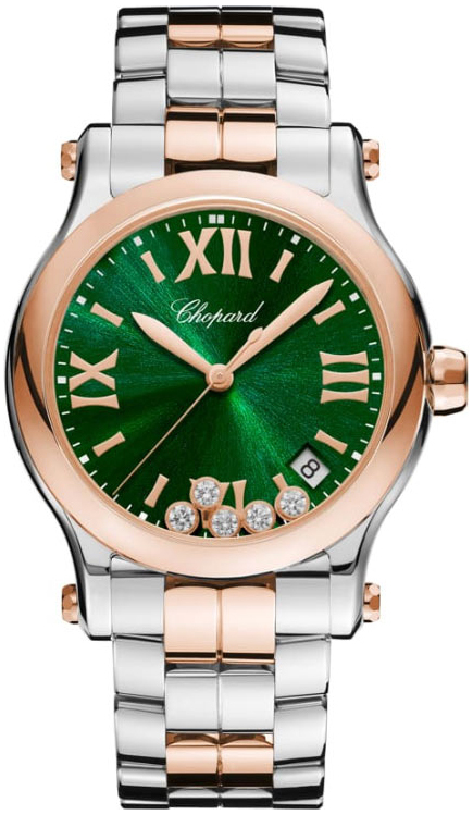 Chopard Naisten kello 278582-6006 Happy Sport Vihreä/18K punakultaa