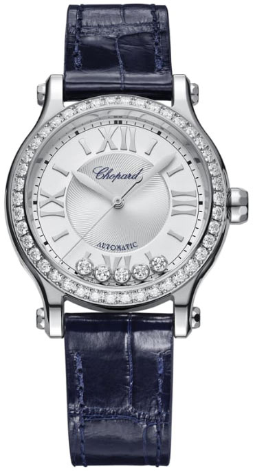 Chopard Naisten kello 278608-3003 Happy Sport Hopea/Nahka Ø33 mm