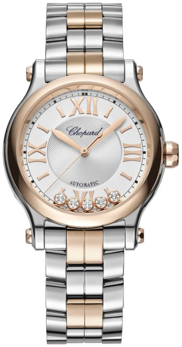 Chopard Naisten kello 278608-6002 Happy Sport Hopea/18K punakultaa