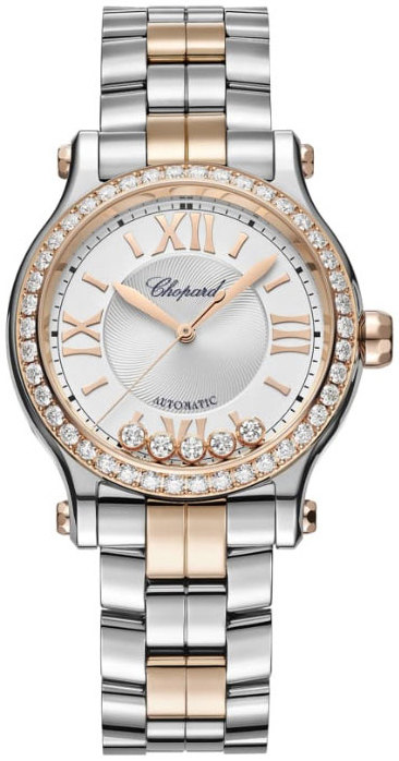 Chopard Naisten kello 278608-6004 Happy Sport Hopea/18K punakultaa