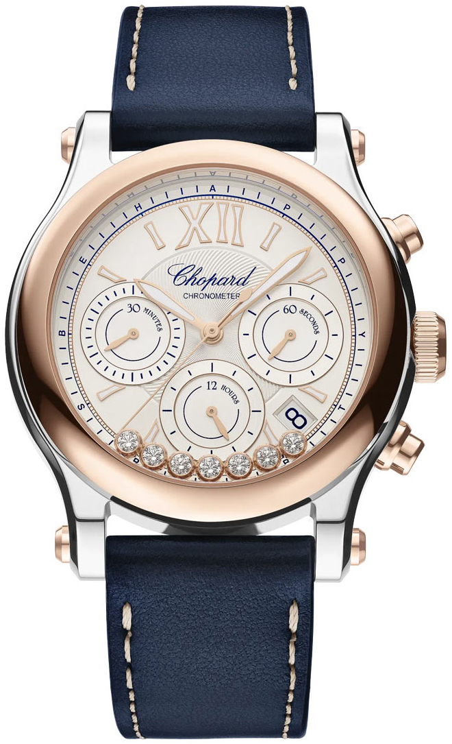 Chopard Naisten kello 278615-6001 Happy Sport Hopea/Nahka Ø40 mm