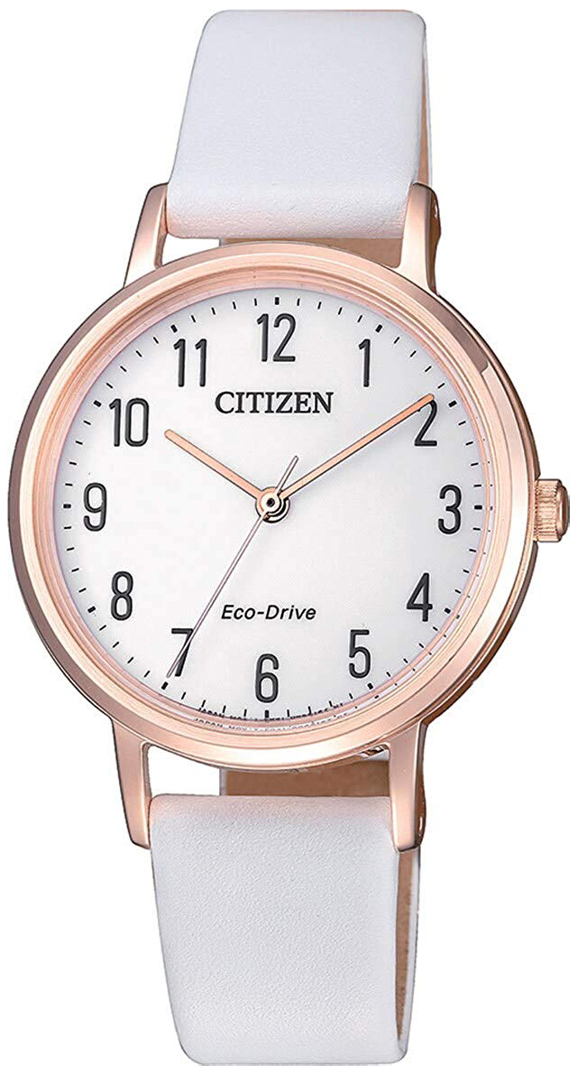 Citizen Eco Drive 180 Naisten kello EM0579-14A Valkoinen/Nahka Ø30 mm