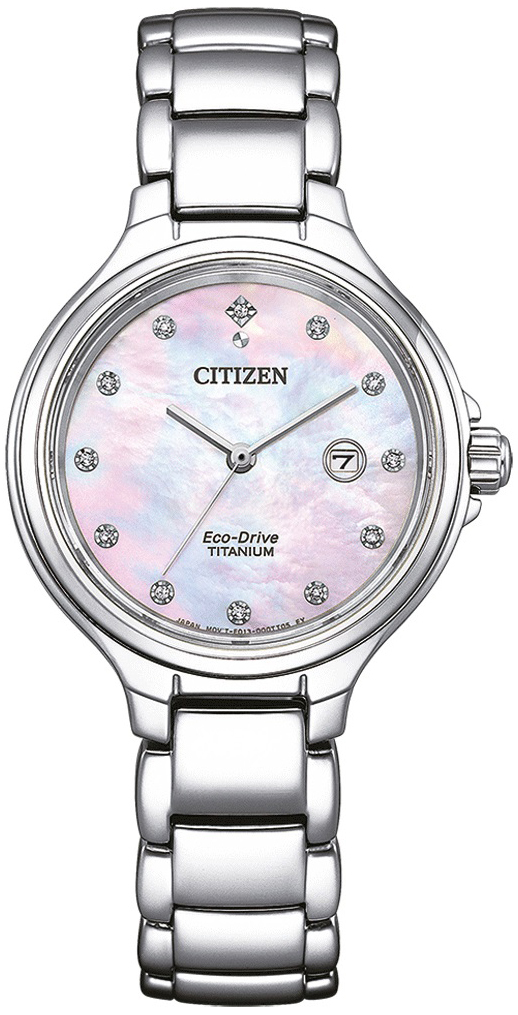 Citizen Naisten kello EW2680-84Y Eco Drive Valkoinen/Titaani Ø31 mm