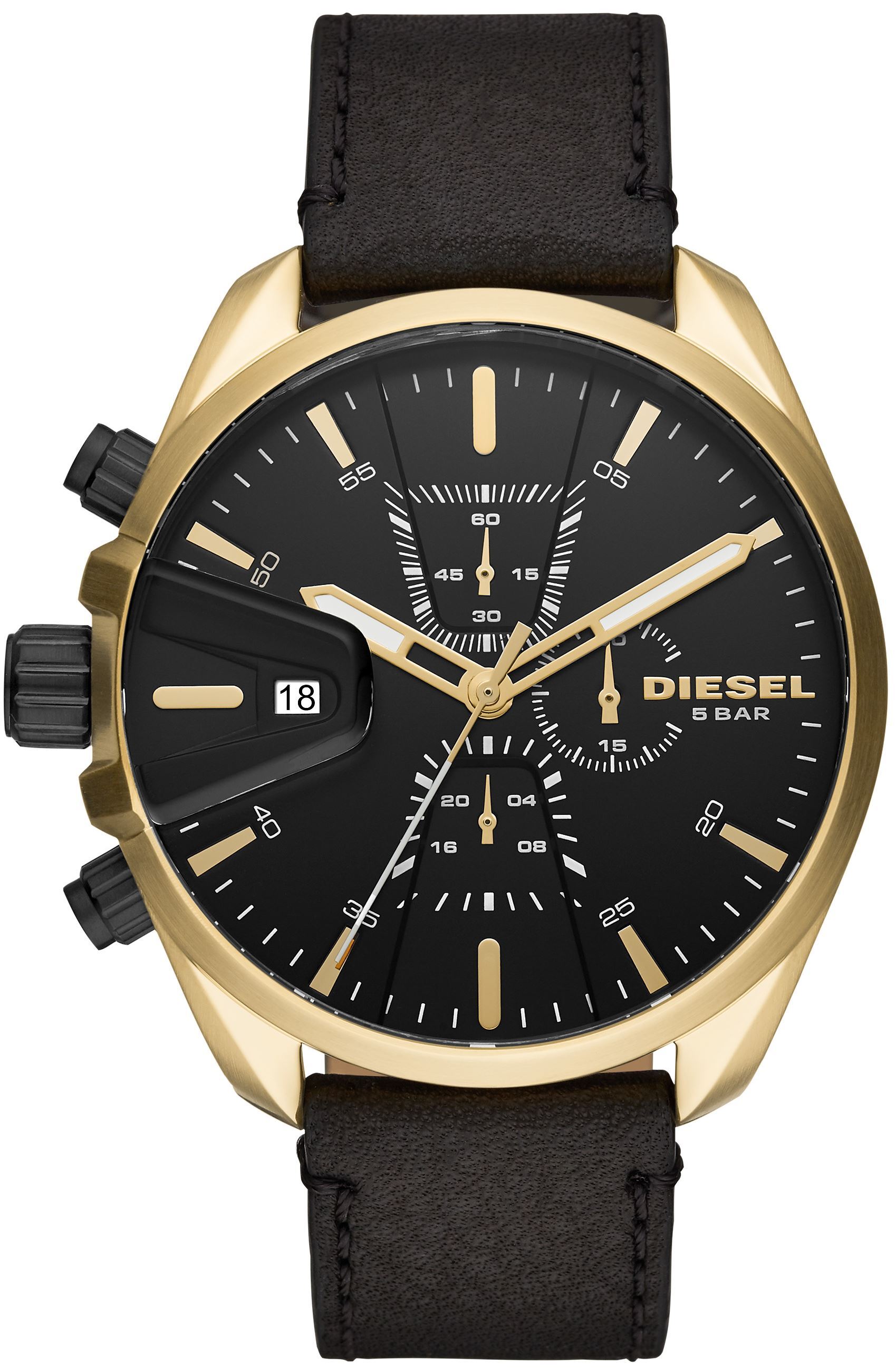 Diesel Miesten kello DZ4516 MS9 Chrono Musta/Nahka Ø48 mm