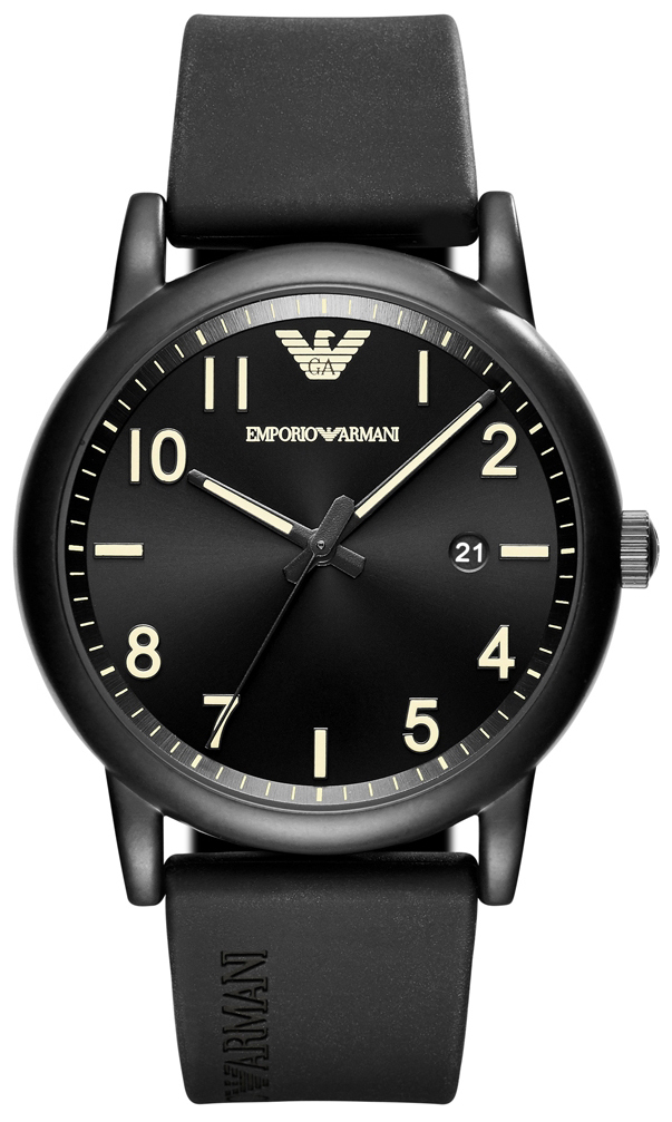 Emporio Armani Miesten kello AR11071 Musta/Kumi Ø43 mm