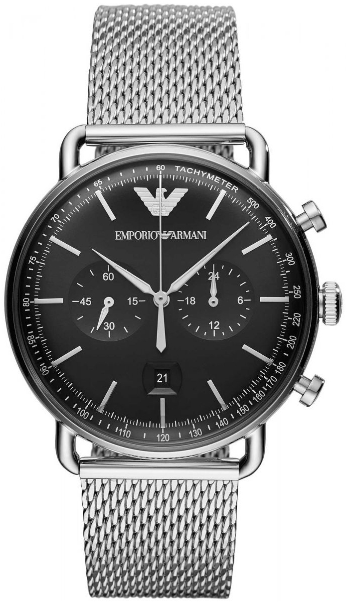 Emporio Armani Miesten kello AR11104 Musta/Teräs Ø43 mm