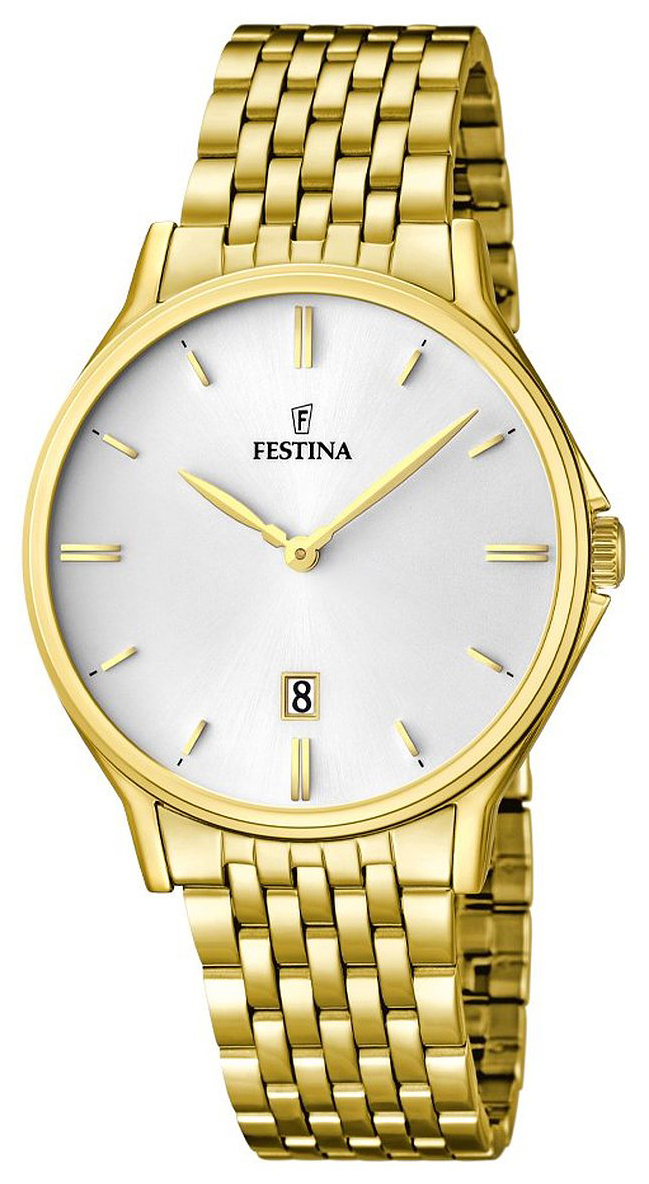 Festina Dress Miesten kello F16746-1 Valkoinen/Kullansävytetty