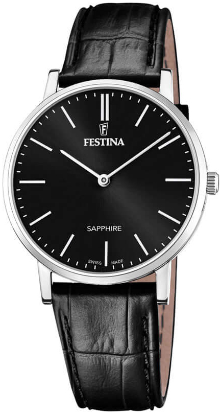 Festina Miesten kello F20012-4 Swiss Made Musta/Nahka Ø39 mm