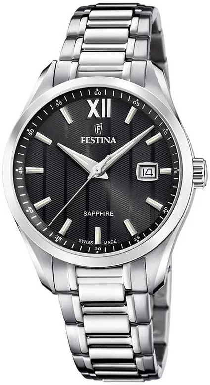 Festina Miesten kello F20026-4 Swiss Made Musta/Teräs Ø37.5 mm