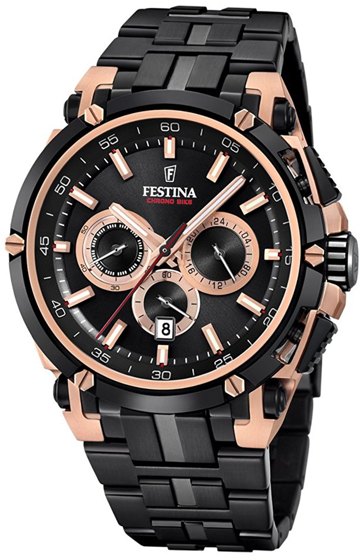 Festina Miesten kello F20329-1 Sport Musta/Teräs Ø44 mm