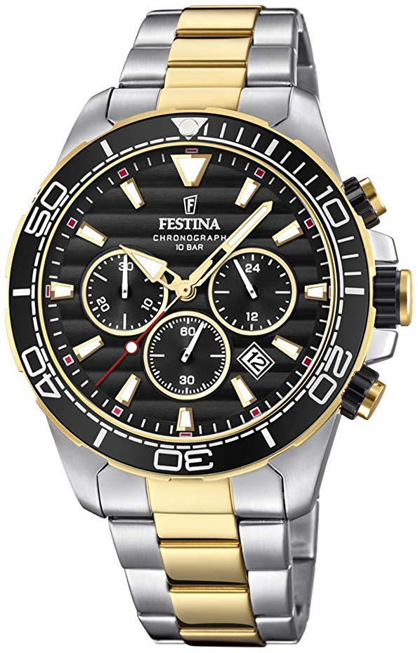 Festina Miesten kello F20363-3 Musta/Kullansävytetty teräs Ø44.3 mm