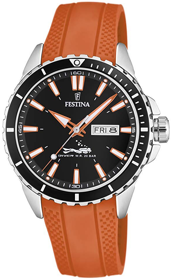 Festina 99999 Miesten kello F20378-5 Musta/Kumi Ø45 mm