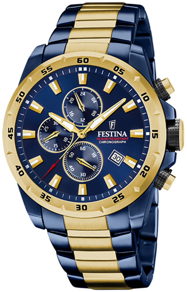 Festina Miesten kello F20564-1 Timeless Sininen/Kullansävytetty