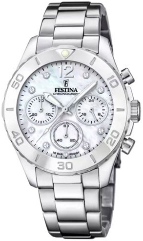 Festina Naisten kello F20603-1 Boyfriend Valkoinen/Teräs Ø39 mm