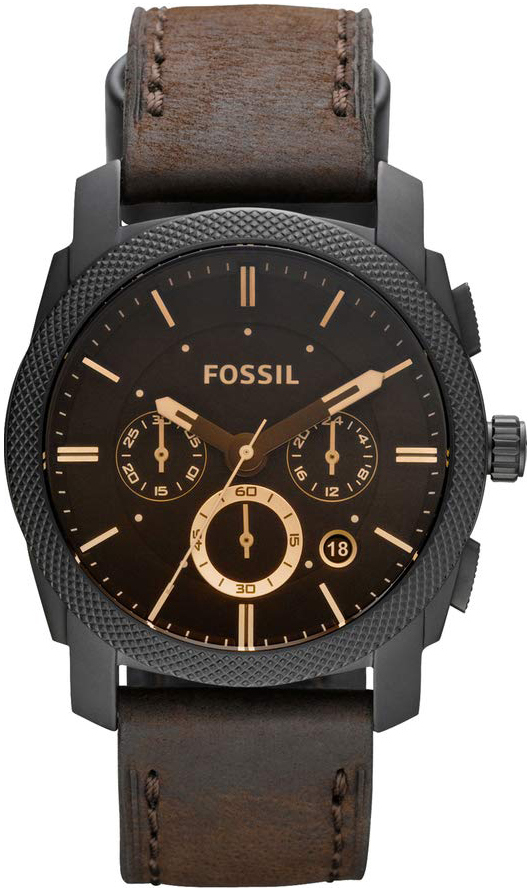 Fossil Miesten kello FS4656 Machine Musta/Nahka Ø42 mm