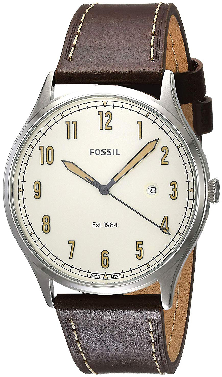 Fossil 99999 Miesten kello FS5589 Valkoinen/Nahka Ø42 mm