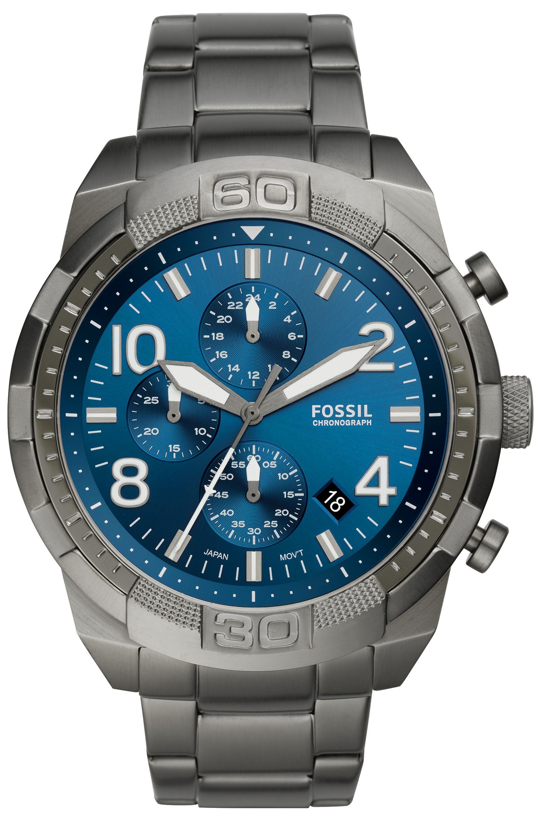 Fossil Miesten kello FS5711 Bronson Sininen/Teräs Ø50 mm