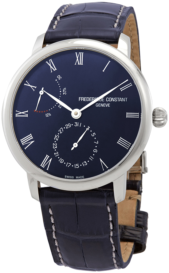 Frederique Constant Miesten kello FC-723NR3S6 Slimline Sininen/Nahka