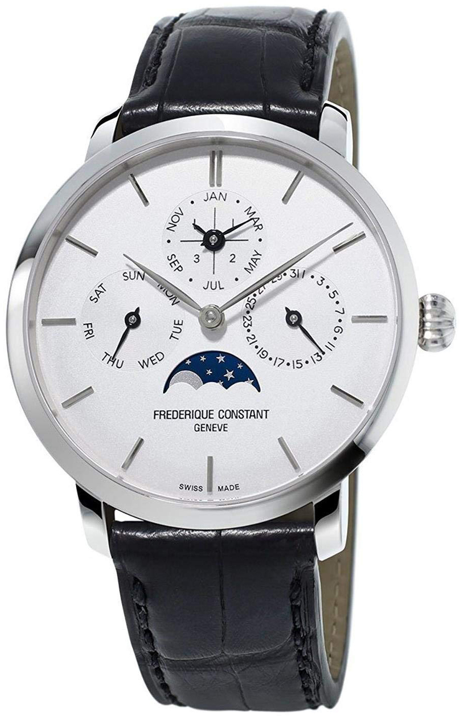 Frederique Constant Miesten kello FC-775S4S6 Manufacture Hopea/Nahka