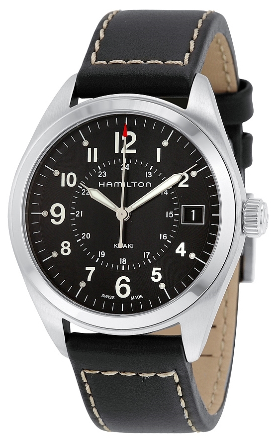 Hamilton Miesten kello H68551733 Khaki Musta/Nahka Ø40 mm