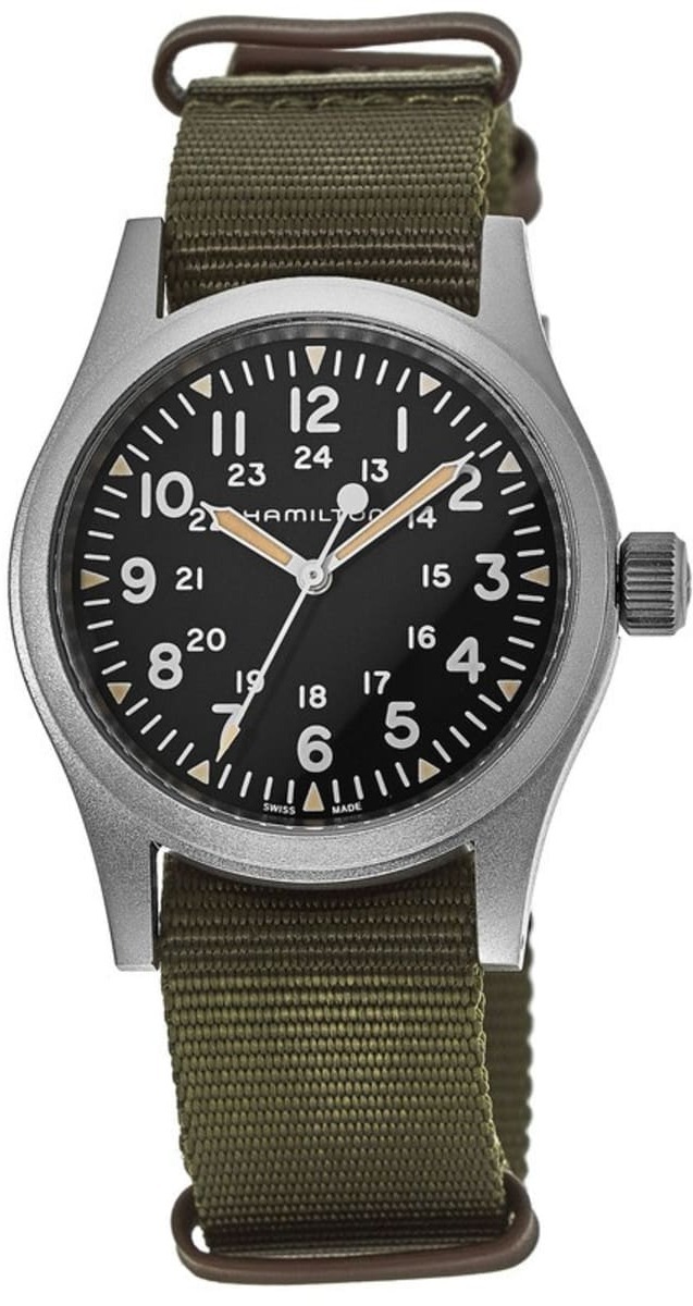 Hamilton Miesten kello H69439931 Khaki Field Musta/Tekstiili Ø38 mm