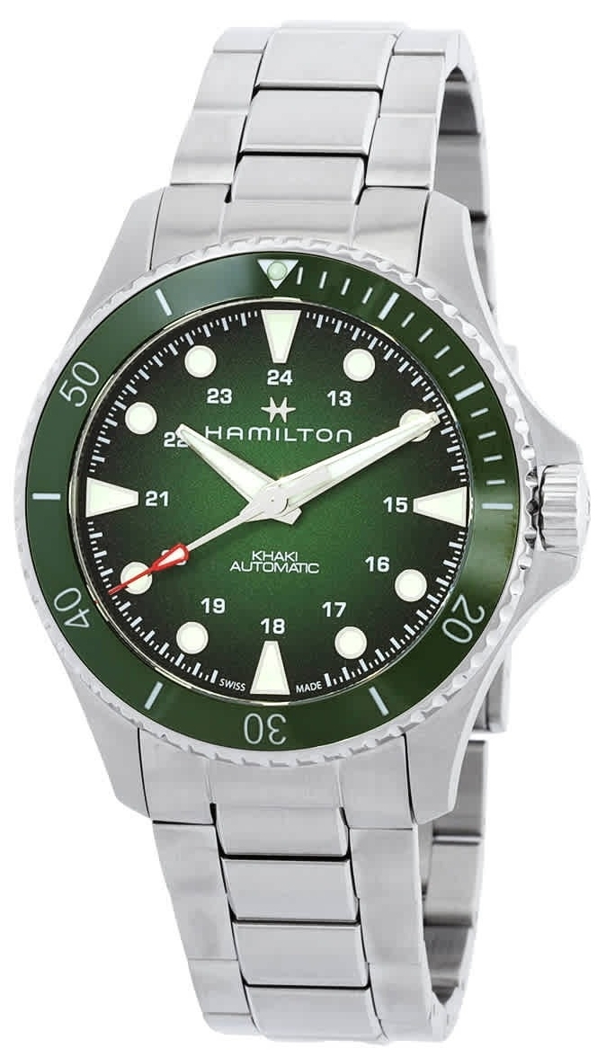 Hamilton Miesten kello H82525160 Khaki Navy Scuba Vihreä/Teräs Ø43