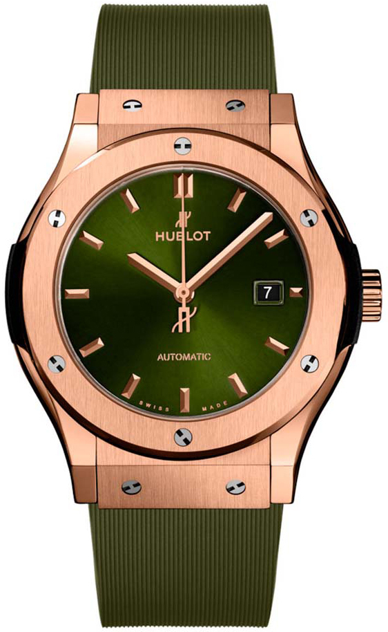 Hublot Miesten kello 542.OX.8980.RX Classic Fusion Vihreä/Kumi Ø42