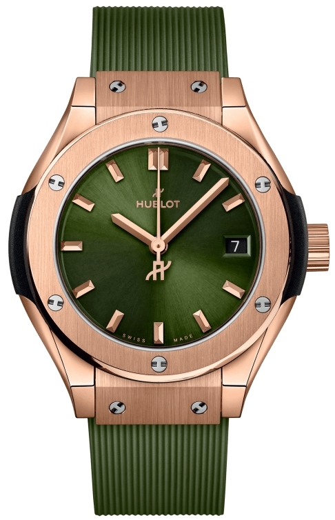 Hublot Naisten kello 591.OX.8980.RX Classic Fusion Vihreä/Kumi Ø29