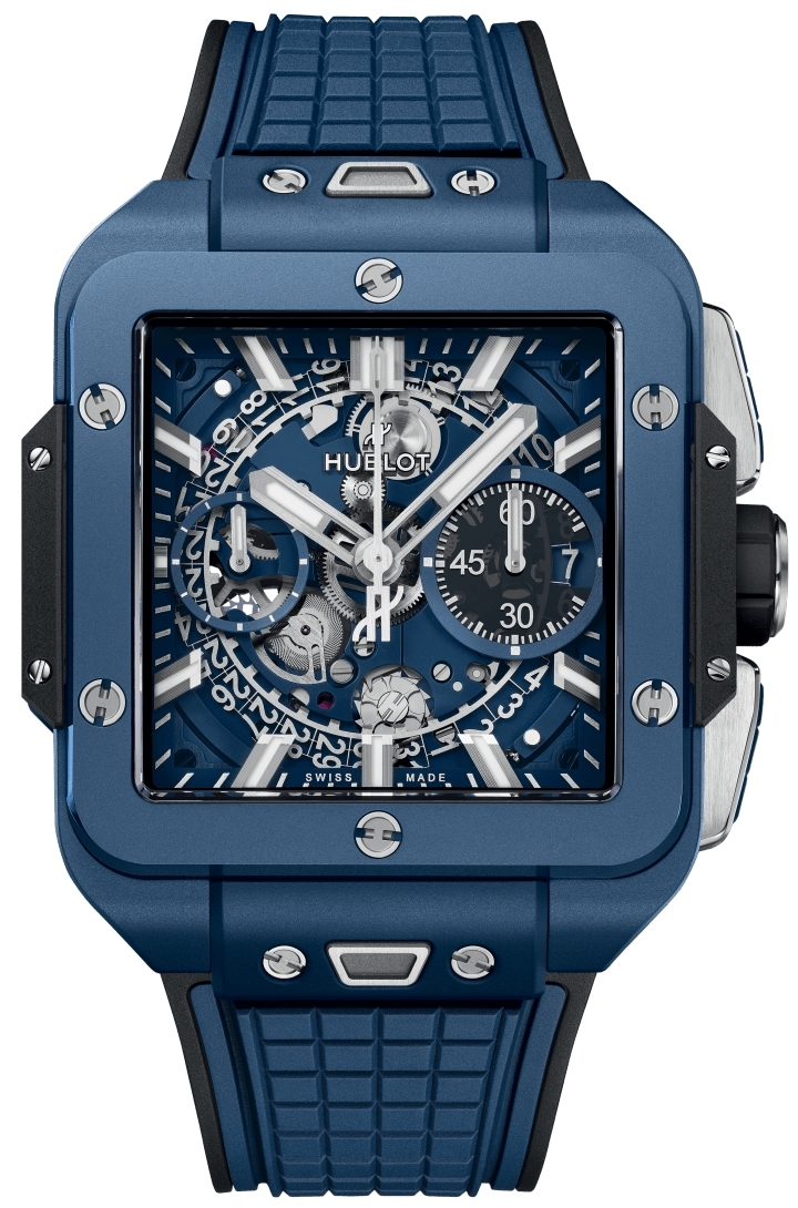 Hublot Miesten kello 821.EX.5170.RX Square Bang Unico Sininen/Kumi