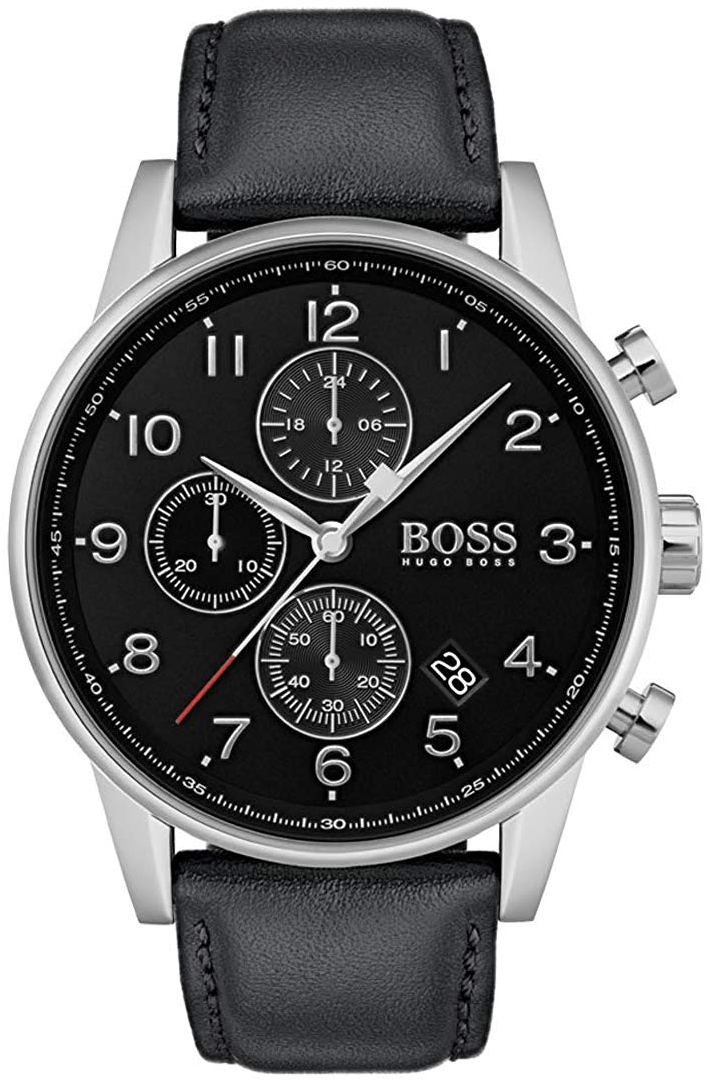 Hugo Boss Miesten kello 1513678 Musta/Nahka Ø44 mm