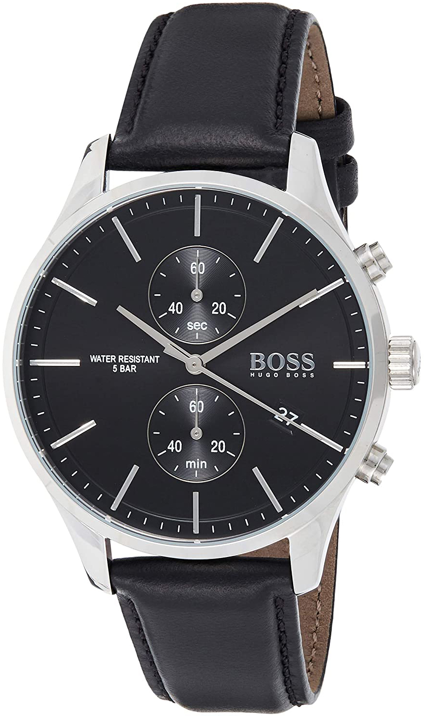 Hugo Boss Associate Miesten kello 1513803 Musta/Nahka Ø42 mm