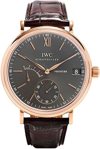 IWC Miesten kello IW510104 Portofino Hand-Wound 8 Days Harmaa/Nahka