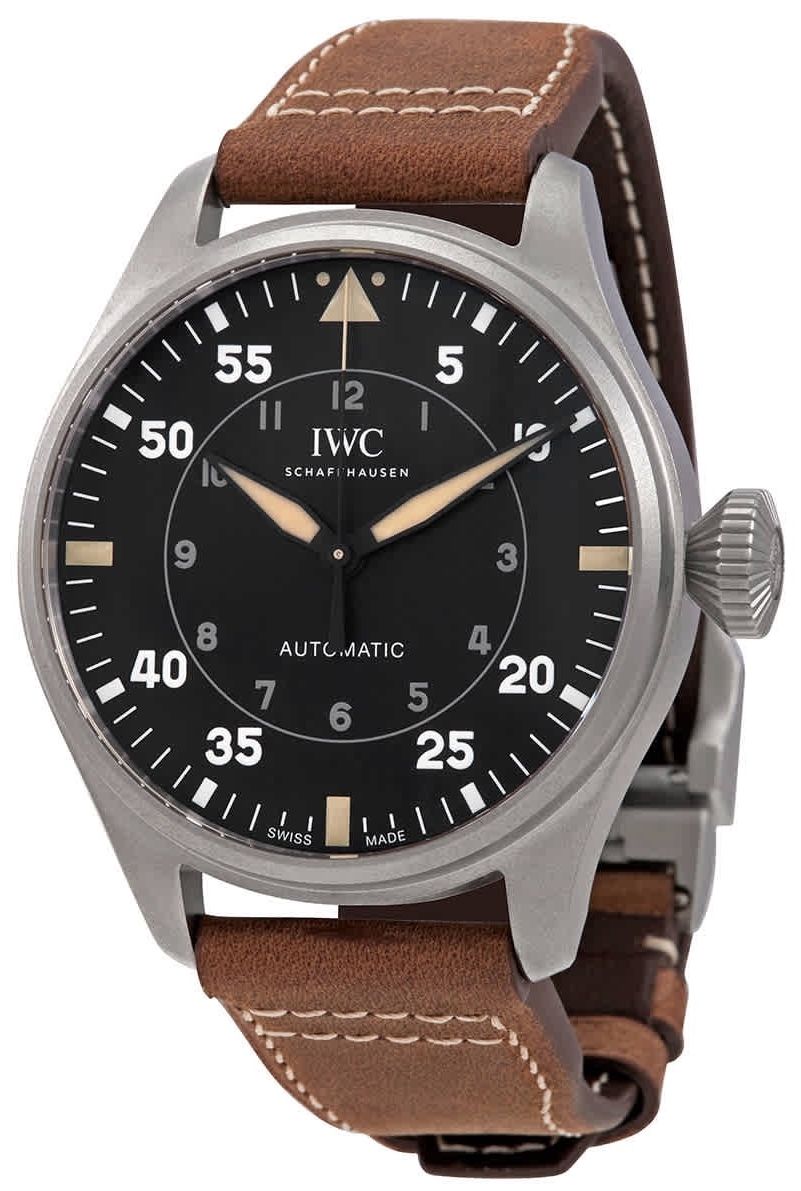 IWC Miesten kello IW329701 Big Pilot Musta/Nahka Ø43 mm