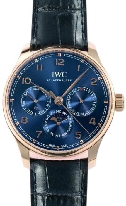 IWC Miesten kello IW344205 Portugieser Sininen/Nahka Ø42.4 mm