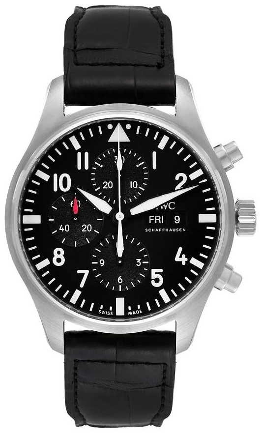 IWC Miesten kello IW377709 Pilots Classic Musta/Nahka Ø43 mm