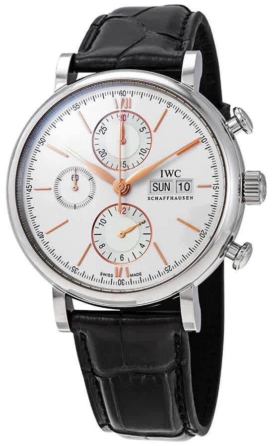 IWC Miesten kello IW391031 Portofino Hopea/Nahka Ø42 mm