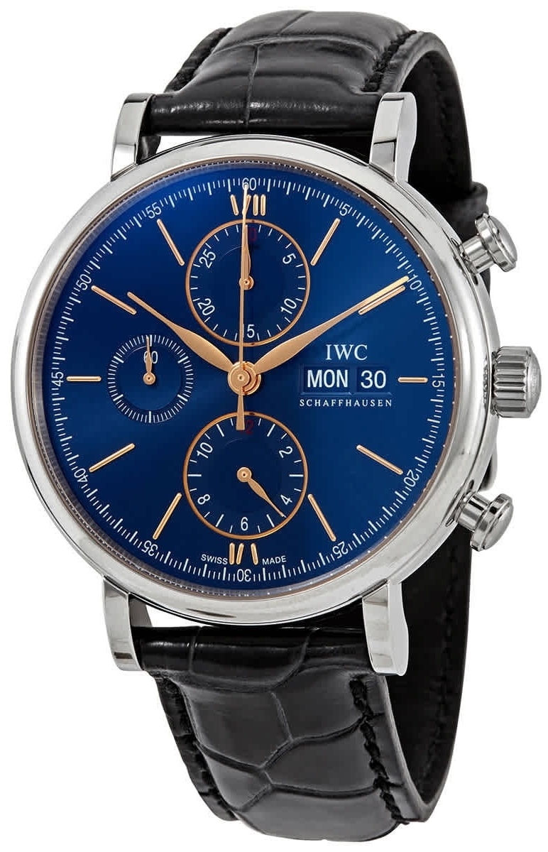 IWC Miesten kello IW391036 Portofino Sininen/Nahka Ø42 mm