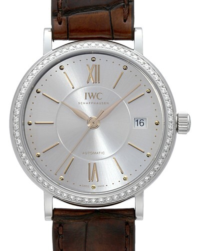 IWC Naisten kello IW458103 Portofino Hopea/Nahka Ø37 mm