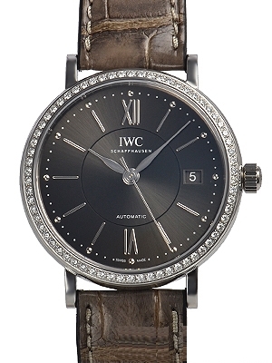 IWC Naisten kello IW458104 Portofino Harmaa/Nahka Ø37 mm