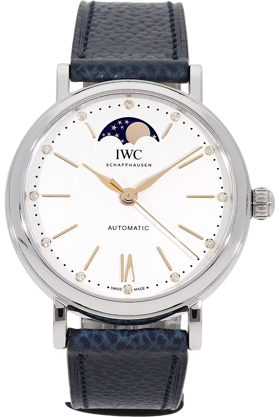 IWC Naisten kello IW459601 Portofino Hopea/Nahka Ø37 mm