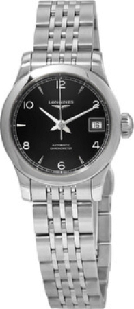 Longines Naisten kello L2.320.4.56.6 Record Musta/Teräs Ø26 mm