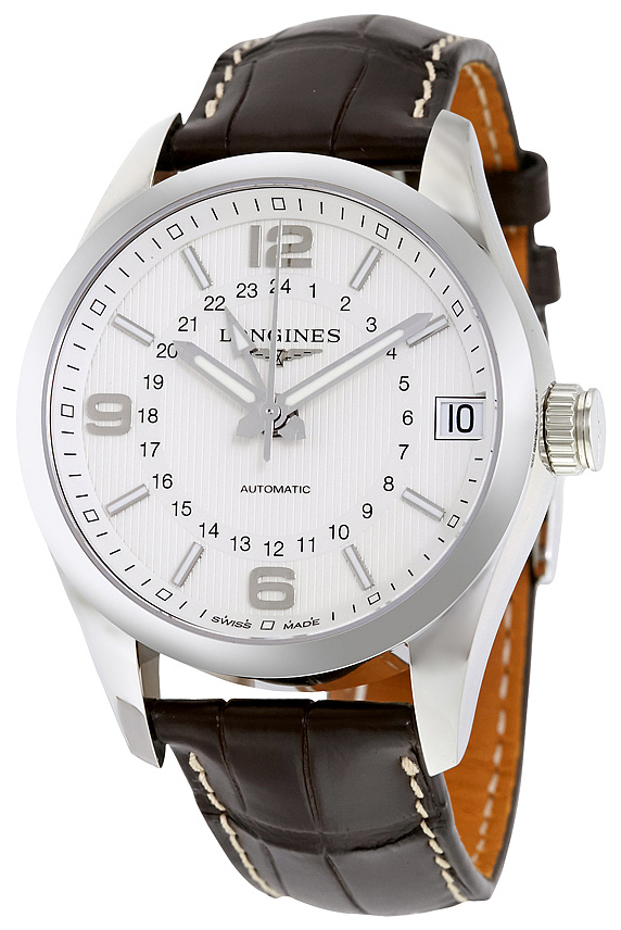 Longines Miesten kello L2.799.4.76.3 Conquest Hopea/Nahka Ø42 mm