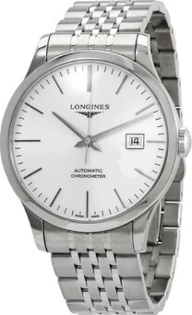 Longines Miesten kello L2.821.4.72.6 Record Hopea/Teräs Ø40 mm