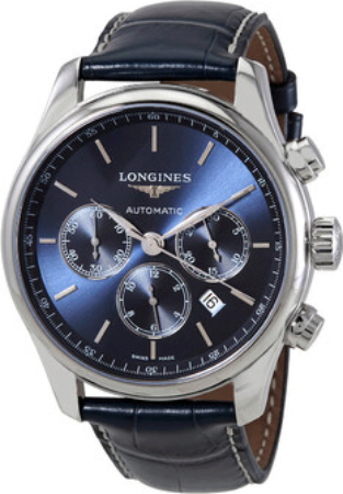 Longines Miesten kello L2.859.4.92.0 Master Sininen/Nahka Ø44 mm