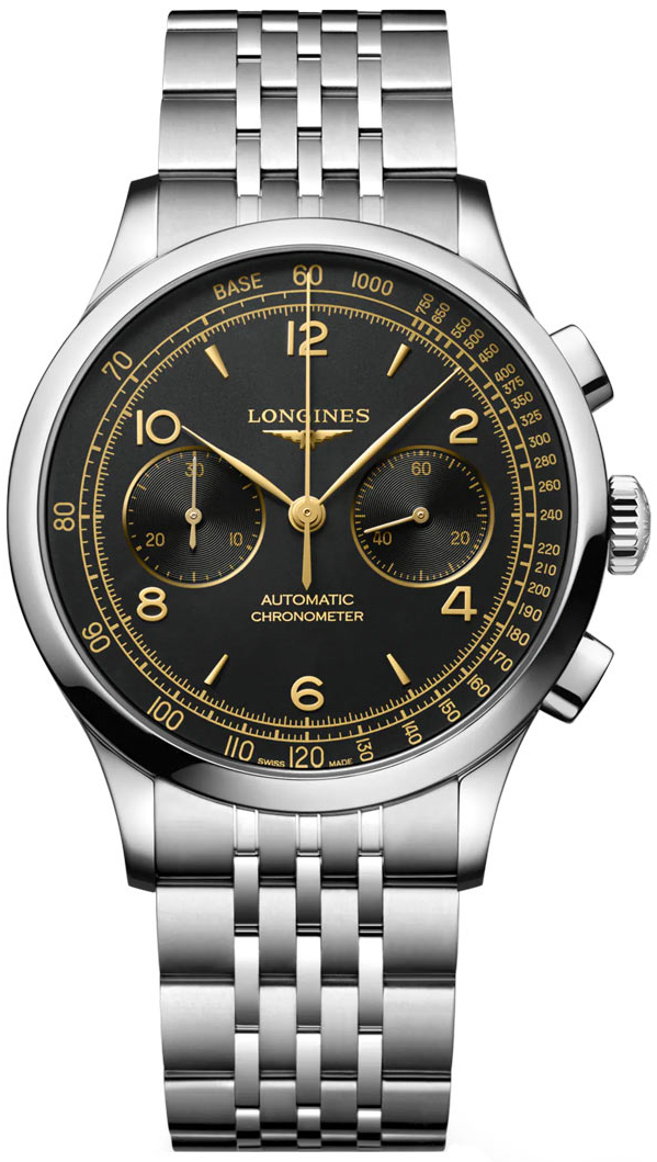 Longines Miesten kello L2.921.4.56.6 Record Musta/Teräs Ø40 mm