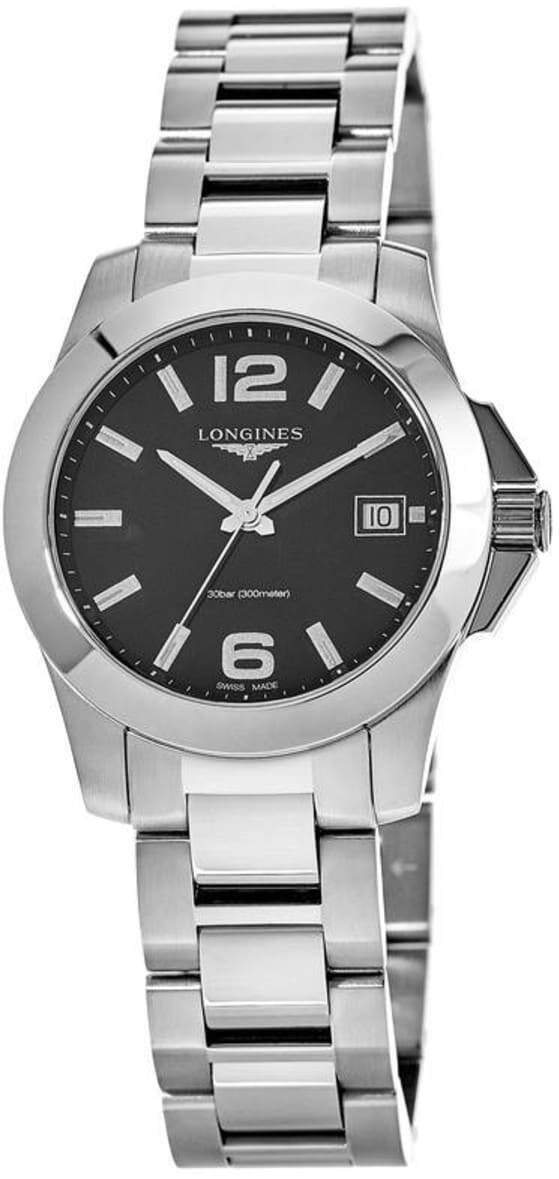 Longines Naisten kello L3.377.4.58.6 Conquest Musta/Teräs Ø34 mm