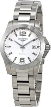 Longines Naisten kello L3.377.4.76.6 Conquest Hopea/Teräs Ø34 mm