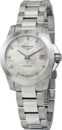 Longines Naisten kello L3.377.4.87.6 Conquest Ladies Valkoinen/Teräs